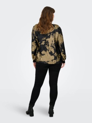 Carmakoma CARDIXIE LS V-NECK  TOP AOP Black/ABSTRACT | Freewear CARDIXIE LS V-NECK  TOP AOP - www.freewear.nl - Freewear