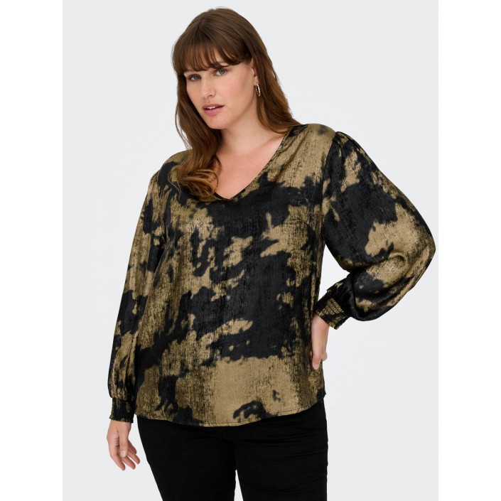 Carmakoma CARDIXIE LS V-NECK  TOP AOP Black/ABSTRACT | Freewear CARDIXIE LS V-NECK  TOP AOP - www.freewear.nl - Freewear