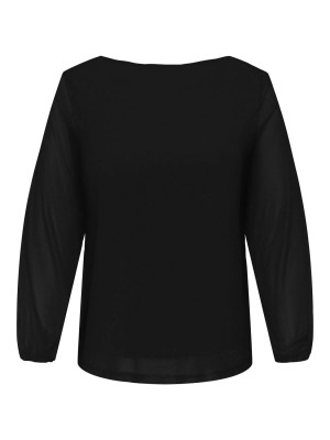 Carmakoma CARFOREST LIFE L/S BOATNECK TOP JRS Black | Freewear CARFOREST LIFE L/S BOATNECK TOP JRS - www.freewear.nl - Freewear