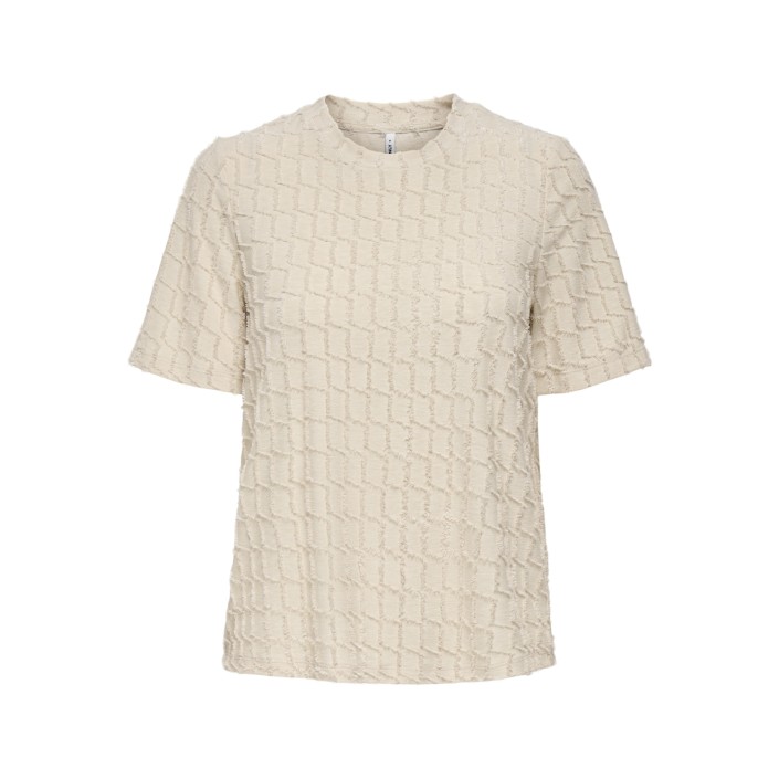 Only ONLINES LIFE 2/4 O-NECK GLITTER TOP: Birch/Rose gold glitter | Freewear ONLINES LIFE 2/4 O-NECK GLITTER TOP: - www.freewear.nl - Freewear