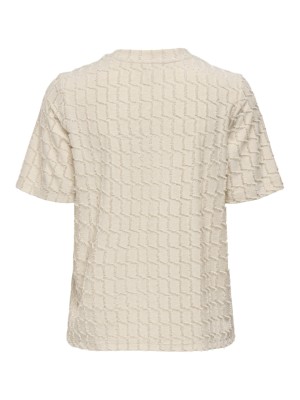 Only ONLINES LIFE 2/4 O-NECK GLITTER TOP: Birch/Rose gold glitter | Freewear ONLINES LIFE 2/4 O-NECK GLITTER TOP: - www.freewear.nl - Freewear