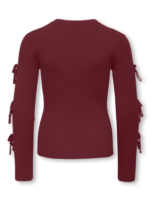 Only KOGNATASCHA L/S SLEEVE DETAIL KNT Cabernet | Freewear KOGNATASCHA L/S SLEEVE DETAIL KNT - www.freewear.nl - Freewear