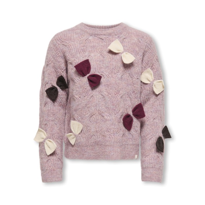 ONLY:KIDS ONLY KMGROSALIN L/S O-NECK PULLOVER KNT Rose Smoke/Melange Bow/Carbernet | Freewear KMGROSALIN L/S O-NECK PULLOVER KNT - www.freewear.nl - Freewear