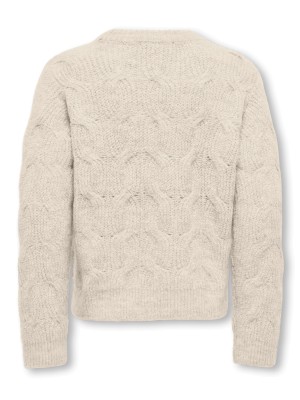 ONLY:KIDS ONLY KMGROSALIN L/S O-NECK PULLOVER KNT Birch/Melange Bow/Black Coffee | Freewear KMGROSALIN L/S O-NECK PULLOVER KNT - www.freewear.nl - Freewear