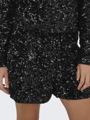 Only ONLCONFIDENCE NEW SEQUINS SHORTS JR: Black/Black sequins | Freewear ONLCONFIDENCE NEW SEQUINS SHORTS JR: - www.freewear.nl - Freewear