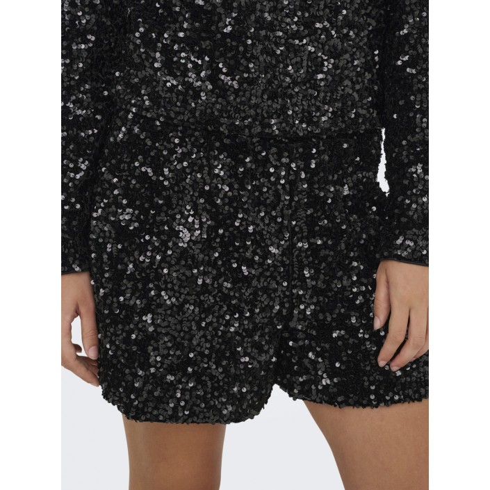 Only ONLCONFIDENCE NEW SEQUINS SHORTS JR: Black/Black sequins | Freewear ONLCONFIDENCE NEW SEQUINS SHORTS JR: - www.freewear.nl - Freewear