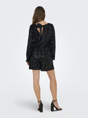 Only ONLCONFIDENCE L/S SEQUIN BOW TOP JR: Black/Black sequins+black bow | Freewear ONLCONFIDENCE L/S SEQUIN BOW TOP JR: - www.freewear.nl - Freewear
