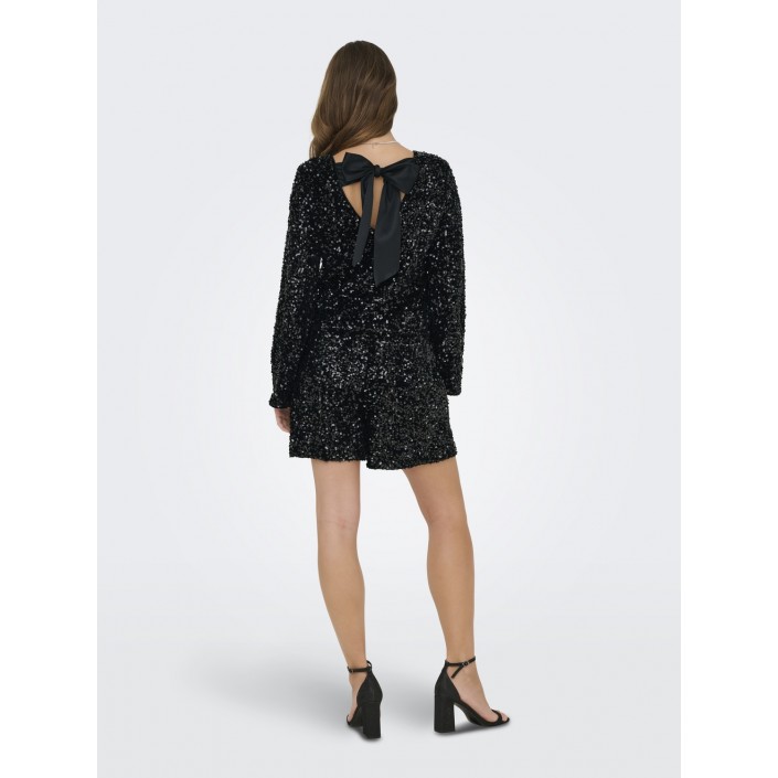 Only ONLCONFIDENCE L/S SEQUIN BOW TOP JR: Black/Black sequins+black bow | Freewear ONLCONFIDENCE L/S SEQUIN BOW TOP JR: - www.freewear.nl - Freewear