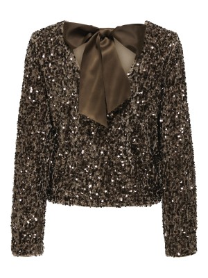 Only ONLCONFIDENCE L/S SEQUIN BOW TOP JR: Mountain Trail/Mountain trail se | Freewear ONLCONFIDENCE L/S SEQUIN BOW TOP JR: - www.freewear.nl - Freewear