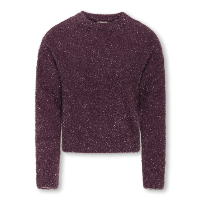 Only KOGPIUMO GLITTER L/S O-NECK KNT Rose Wine/Rose Wine Glitter | Freewear KOGPIUMO GLITTER L/S O-NECK KNT - www.freewear.nl - Freewear