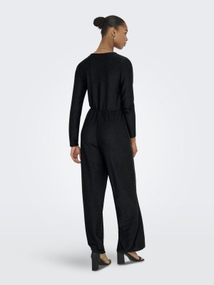 Only ONLRICH L/S GLITTER JUMPSUIT JRS Black/Black glitter | Freewear ONLRICH L/S GLITTER JUMPSUIT JRS - www.freewear.nl - Freewear
