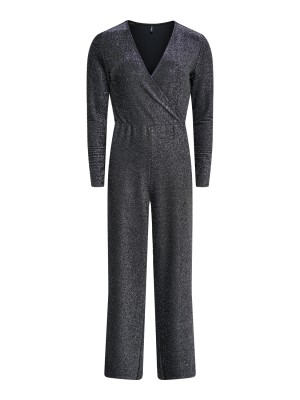 Only ONLRICH L/S GLITTER JUMPSUIT JRS Black/Silver glitter | Freewear ONLRICH L/S GLITTER JUMPSUIT JRS - www.freewear.nl - Freewear