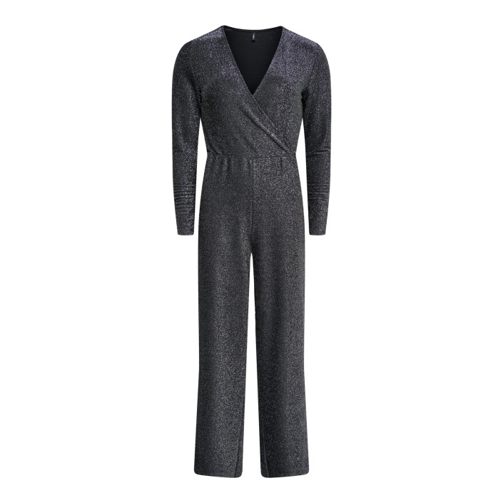 Only ONLRICH L/S GLITTER JUMPSUIT JRS Black/Silver glitter | Freewear ONLRICH L/S GLITTER JUMPSUIT JRS - www.freewear.nl - Freewear