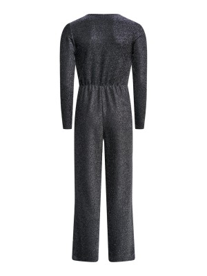 Only ONLRICH L/S GLITTER JUMPSUIT JRS Black/Silver glitter | Freewear ONLRICH L/S GLITTER JUMPSUIT JRS - www.freewear.nl - Freewear