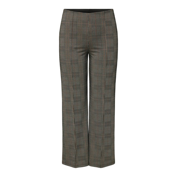 Carmakoma CARFINE WIDE PANTS JRS Seal Brown/Libra Checks | Freewear CARFINE WIDE PANTS JRS - www.freewear.nl - Freewear