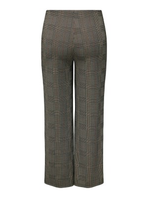 Carmakoma CARFINE WIDE PANTS JRS Seal Brown/Libra Checks | Freewear CARFINE WIDE PANTS JRS - www.freewear.nl - Freewear