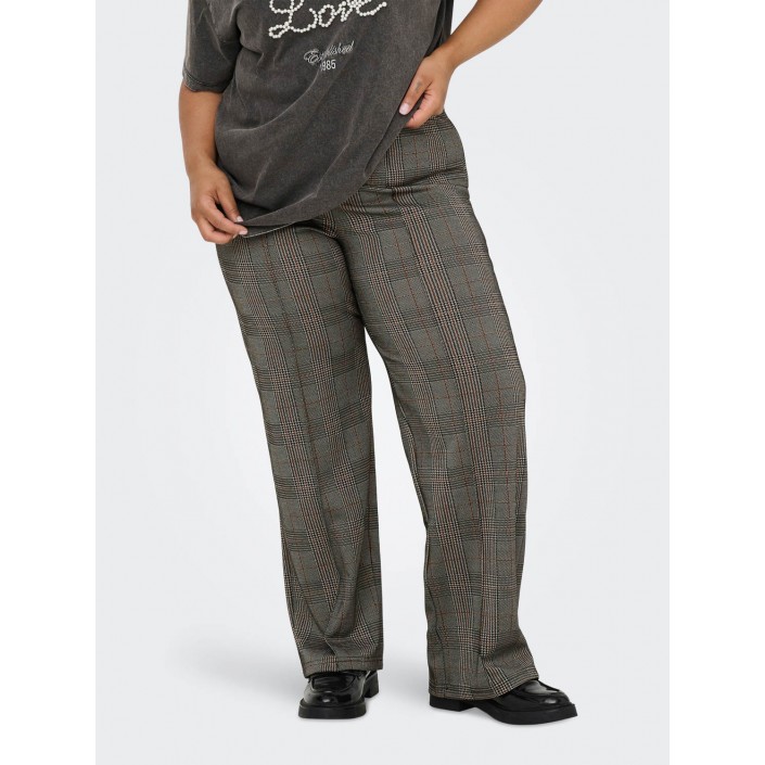 Carmakoma CARFINE WIDE PANTS JRS Seal Brown/Libra Checks | Freewear CARFINE WIDE PANTS JRS - www.freewear.nl - Freewear