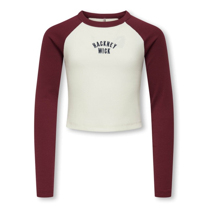 Only KOGBINA LIFE L/S O-NECK CONTRAST TO: Cabernet/Hackney/Cloud Dancer Bo | Freewear KOGBINA LIFE L/S O-NECK CONTRAST TO: - www.freewear.nl - Freewear