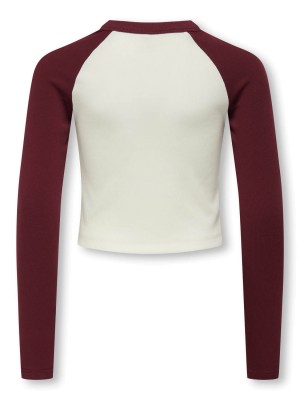 Only KOGBINA LIFE L/S O-NECK CONTRAST TO: Cabernet/Hackney/Cloud Dancer Bo | Freewear KOGBINA LIFE L/S O-NECK CONTRAST TO: - www.freewear.nl - Freewear
