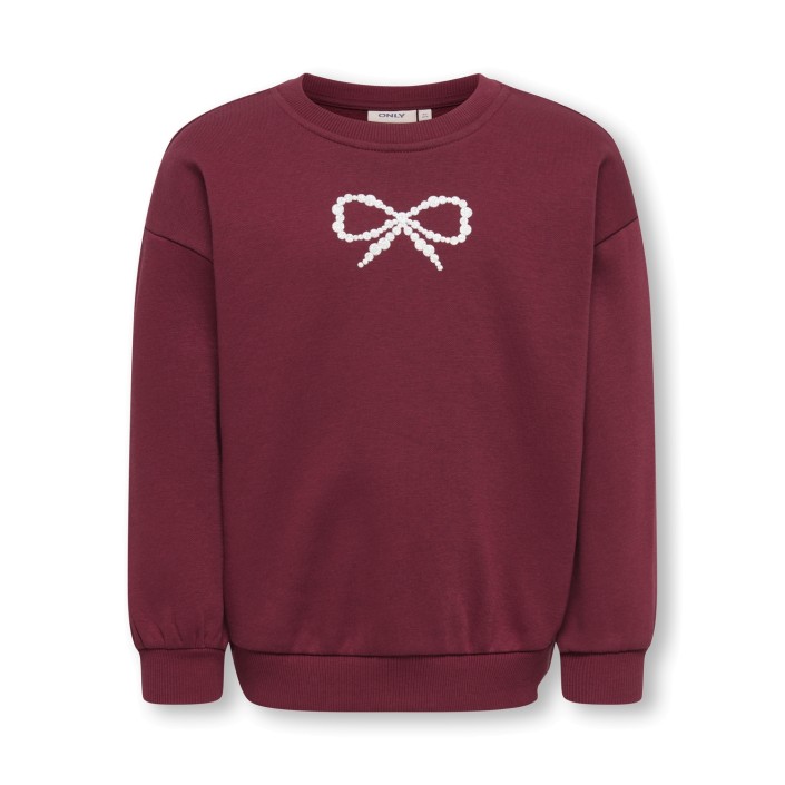 ONLY:KIDS ONLY KMGKATE LIFE L/S LOOSE PEARL BRU SW: Cabernet/Bow/Pearl | Freewear KMGKATE LIFE L/S LOOSE PEARL BRU SW: - www.freewear.nl - Freewear