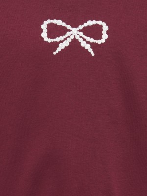 ONLY:KIDS ONLY KMGKATE LIFE L/S LOOSE PEARL BRU SW: Cabernet/Bow/Pearl | Freewear KMGKATE LIFE L/S LOOSE PEARL BRU SW: - www.freewear.nl - Freewear