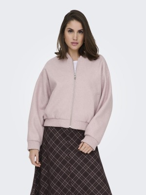 Only ONLELBA LIFE BOMBER JACKET CC OTW Burnished Lilac/Melange | Freewear ONLELBA LIFE BOMBER JACKET CC OTW - www.freewear.nl - Freewear