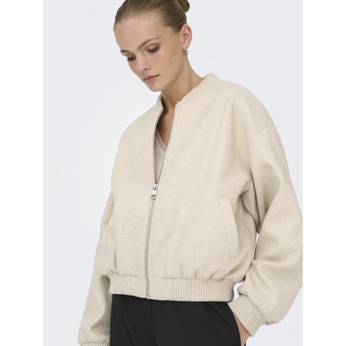 Only ONLELBA LIFE BOMBER JACKET CC OTW Birch/Melange | Freewear ONLELBA LIFE BOMBER JACKET CC OTW - www.freewear.nl - Freewear