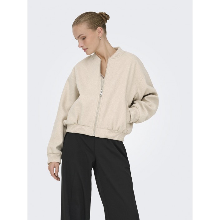 Only ONLELBA LIFE BOMBER JACKET CC OTW Birch/Melange | Freewear ONLELBA LIFE BOMBER JACKET CC OTW - www.freewear.nl - Freewear