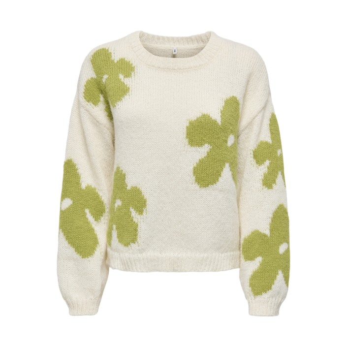 Only ONLBOOTLE LS FLOWER O-NECK KNT Baby\\'S Breath/Camping Gear | Freewear ONLBOOTLE LS FLOWER O-NECK KNT - www.freewear.nl - Freewear