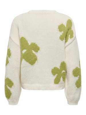 Only ONLBOOTLE LS FLOWER O-NECK KNT Baby\\'S Breath/Camping Gear | Freewear ONLBOOTLE LS FLOWER O-NECK KNT - www.freewear.nl - Freewear