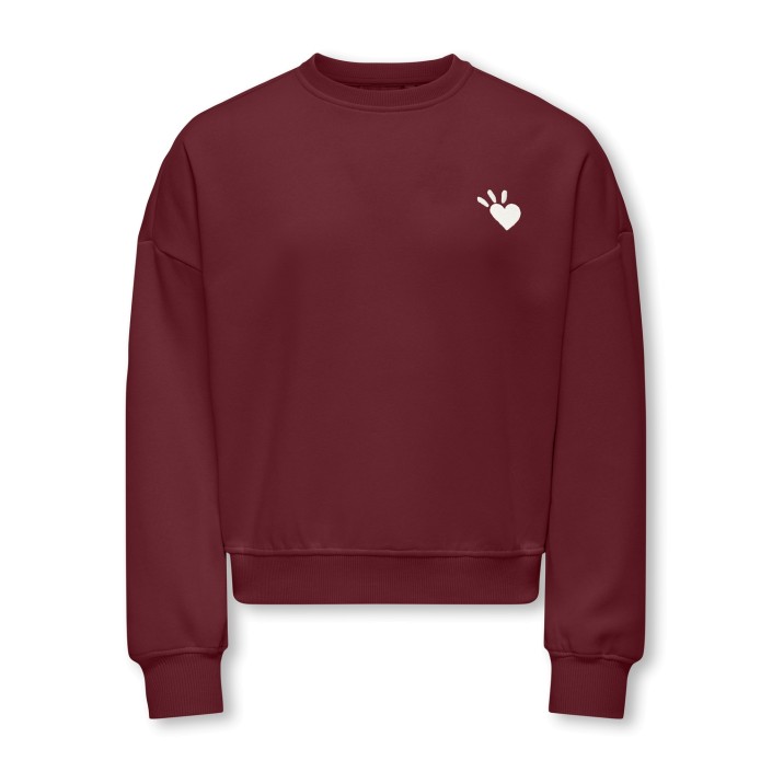 Only KOGTAMMIE LIFE L/S PRINT O-NECK SWT Cabernet/Amour/Cloud Dancer | Freewear KOGTAMMIE LIFE L/S PRINT O-NECK SWT - www.freewear.nl - Freewear