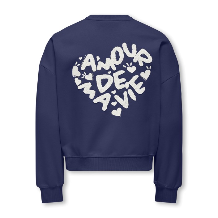 Only KOGTAMMIE LIFE L/S PRINT O-NECK SWT Midnight Sail/Amour/Cloud Dancer | Freewear KOGTAMMIE LIFE L/S PRINT O-NECK SWT - www.freewear.nl - Freewear