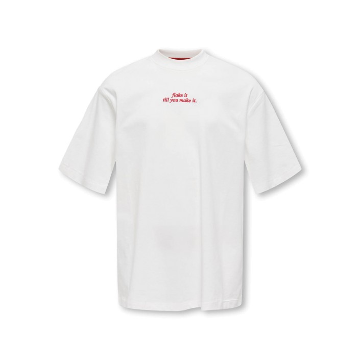 Only KOGBABETTE LIFE LOOSE S/S TEE JRS Cloud Dancer/Croissant | Freewear KOGBABETTE LIFE LOOSE S/S TEE JRS - www.freewear.nl - Freewear