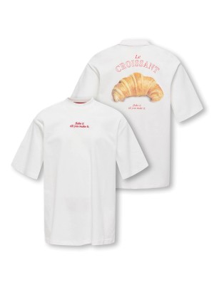 Only KOGBABETTE LIFE LOOSE S/S TEE JRS Cloud Dancer/Croissant | Freewear KOGBABETTE LIFE LOOSE S/S TEE JRS - www.freewear.nl - Freewear
