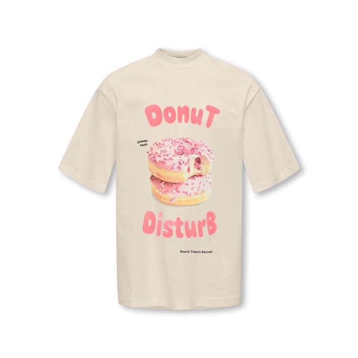 Only KOGBABETTE LIFE LOOSE S/S TEE JRS Birch/Donut | Freewear KOGBABETTE LIFE LOOSE S/S TEE JRS - www.freewear.nl - Freewear