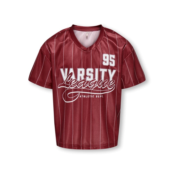 Only KOGJUNO S/S V-NECK SPORTY TEE JRS Cabernet/League | Freewear KOGJUNO S/S V-NECK SPORTY TEE JRS - www.freewear.nl - Freewear