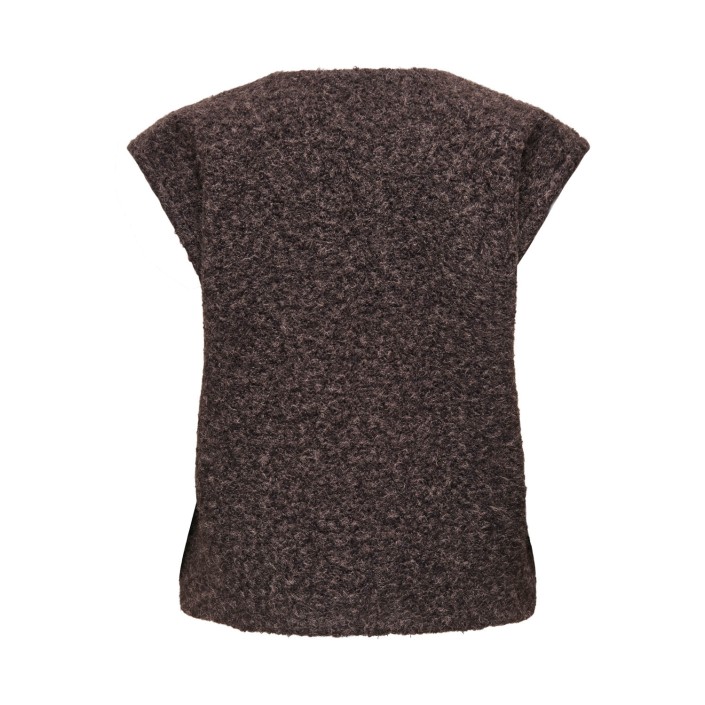 Only ONLMILA LIFE WAISTCOAT CS OTW Seal Brown/MELANGE | Freewear ONLMILA LIFE WAISTCOAT CS OTW - www.freewear.nl - Freewear