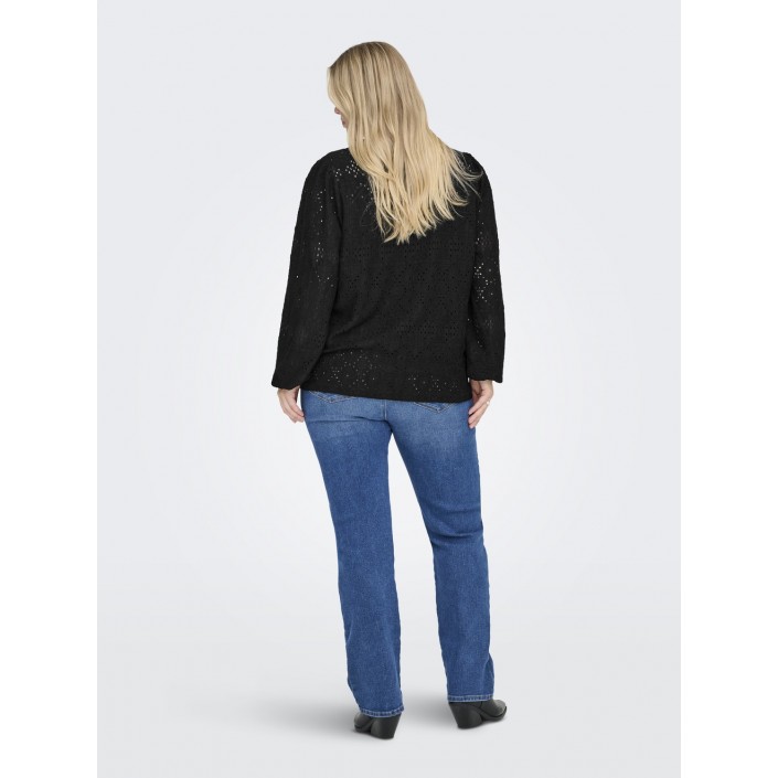 Carmakoma CARLUZIA L/S V-NECK BLOUSE JRS Black | Freewear CARLUZIA L/S V-NECK BLOUSE JRS - www.freewear.nl - Freewear