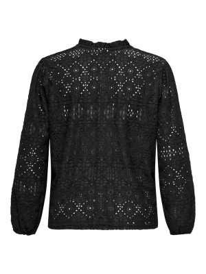 Carmakoma CARLUZIA L/S V-NECK BLOUSE JRS Black | Freewear CARLUZIA L/S V-NECK BLOUSE JRS - www.freewear.nl - Freewear