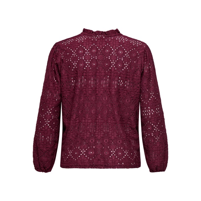 Carmakoma CARLUZIA L/S V-NECK BLOUSE JRS Zinfandel | Freewear CARLUZIA L/S V-NECK BLOUSE JRS - www.freewear.nl - Freewear