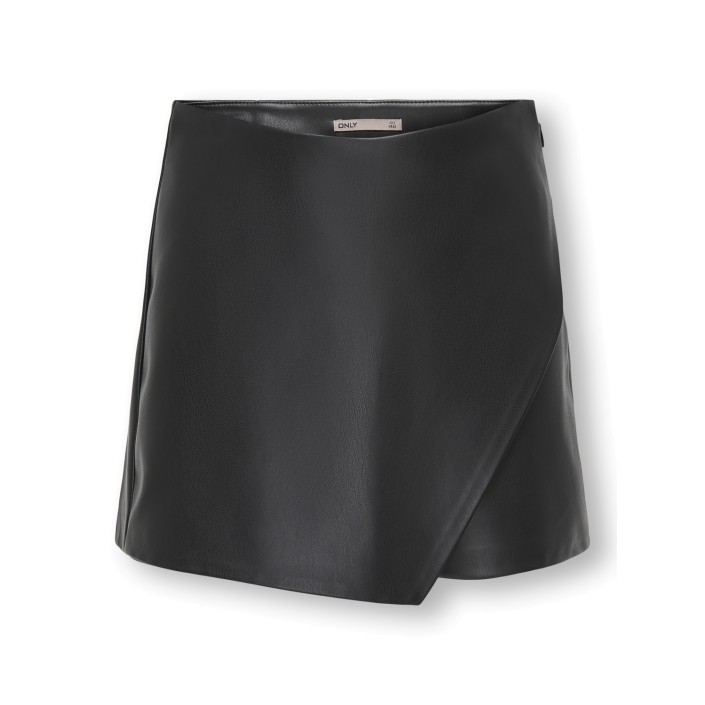 Only KOGMIST-AMILI MW FAUX LEATHER SKORT: Black | Freewear KOGMIST-AMILI MW FAUX LEATHER SKORT: - www.freewear.nl - Freewear