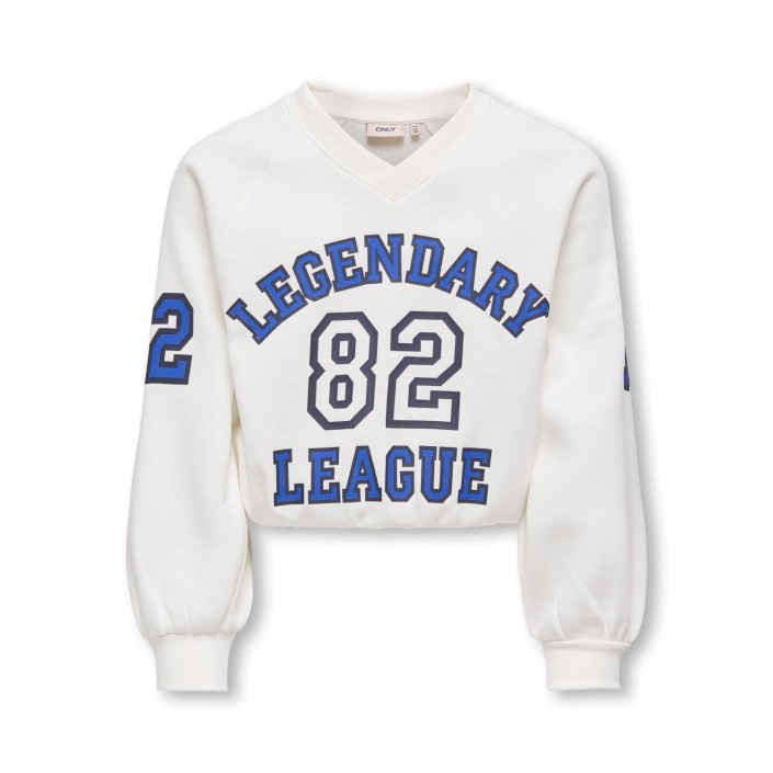 Only KOGCOLETTA L/S V-NECK PRINT SWT Cloud Dancer/Legendary | Freewear KOGCOLETTA L/S V-NECK PRINT SWT - www.freewear.nl - Freewear
