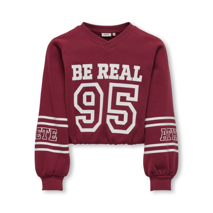 Only KOGCOLETTA L/S V-NECK PRINT SWT Cabernet/Real | Freewear KOGCOLETTA L/S V-NECK PRINT SWT - www.freewear.nl - Freewear