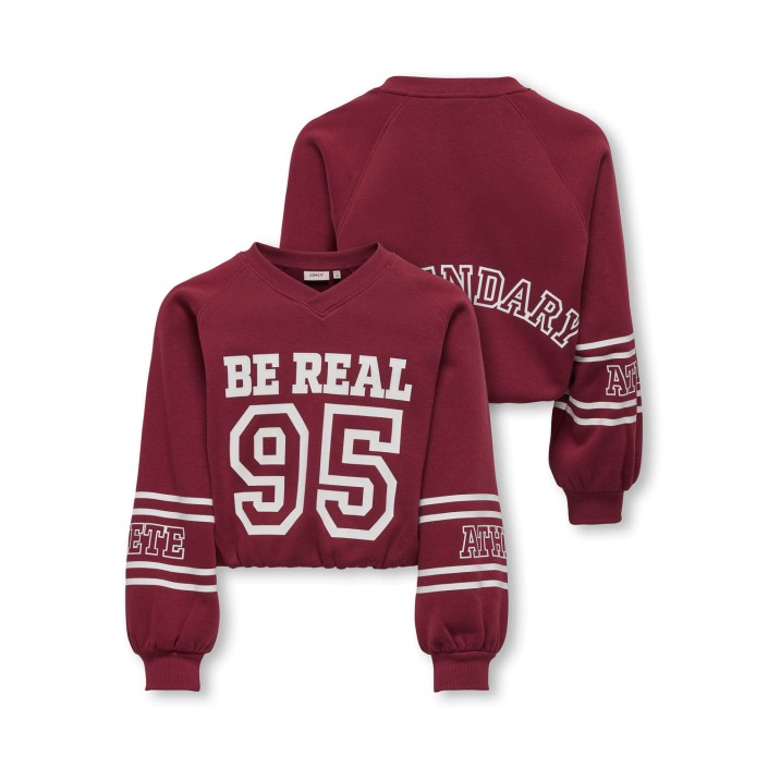 Only KOGCOLETTA L/S V-NECK PRINT SWT Cabernet/Real | Freewear KOGCOLETTA L/S V-NECK PRINT SWT - www.freewear.nl - Freewear