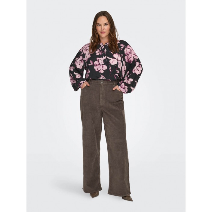 Carmakoma CARLINKA LIFE 3/4 O-NECK TOP AOP Black/FLORAL | Freewear CARLINKA LIFE 3/4 O-NECK TOP AOP - www.freewear.nl - Freewear