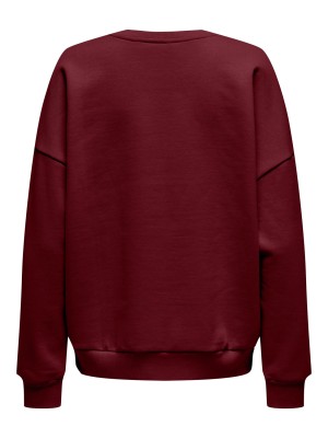 Only ONLVICTORY L/S O-NECK FIT SWT Cabernet/Detroit | Freewear ONLVICTORY L/S O-NECK FIT SWT - www.freewear.nl - Freewear