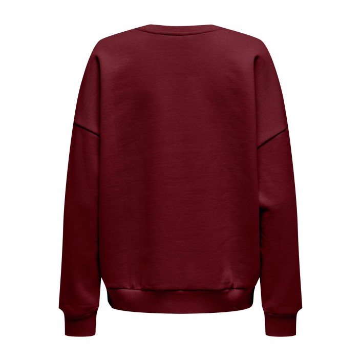 Only ONLVICTORY L/S O-NECK FIT SWT Cabernet/Detroit | Freewear ONLVICTORY L/S O-NECK FIT SWT - www.freewear.nl - Freewear