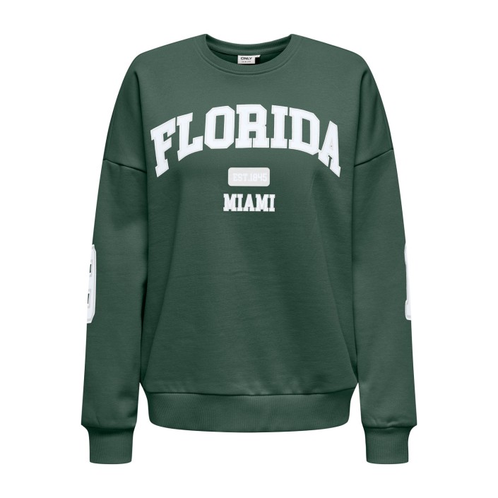 Only ONLVICTORY L/S O-NECK FIT SWT Pineneedle/Florida (bright white | Freewear ONLVICTORY L/S O-NECK FIT SWT - www.freewear.nl - Freewear