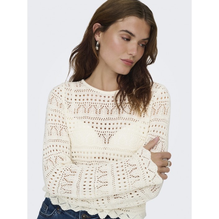 Only ONLELKE LIFE LS PULLOVER KNT NOOS Birch | Freewear ONLELKE LIFE LS PULLOVER KNT NOOS - www.freewear.nl - Freewear