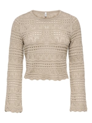 Only ONLELKE LIFE LS PULLOVER KNT NOOS Oxford Tan | Freewear ONLELKE LIFE LS PULLOVER KNT NOOS - www.freewear.nl - Freewear
